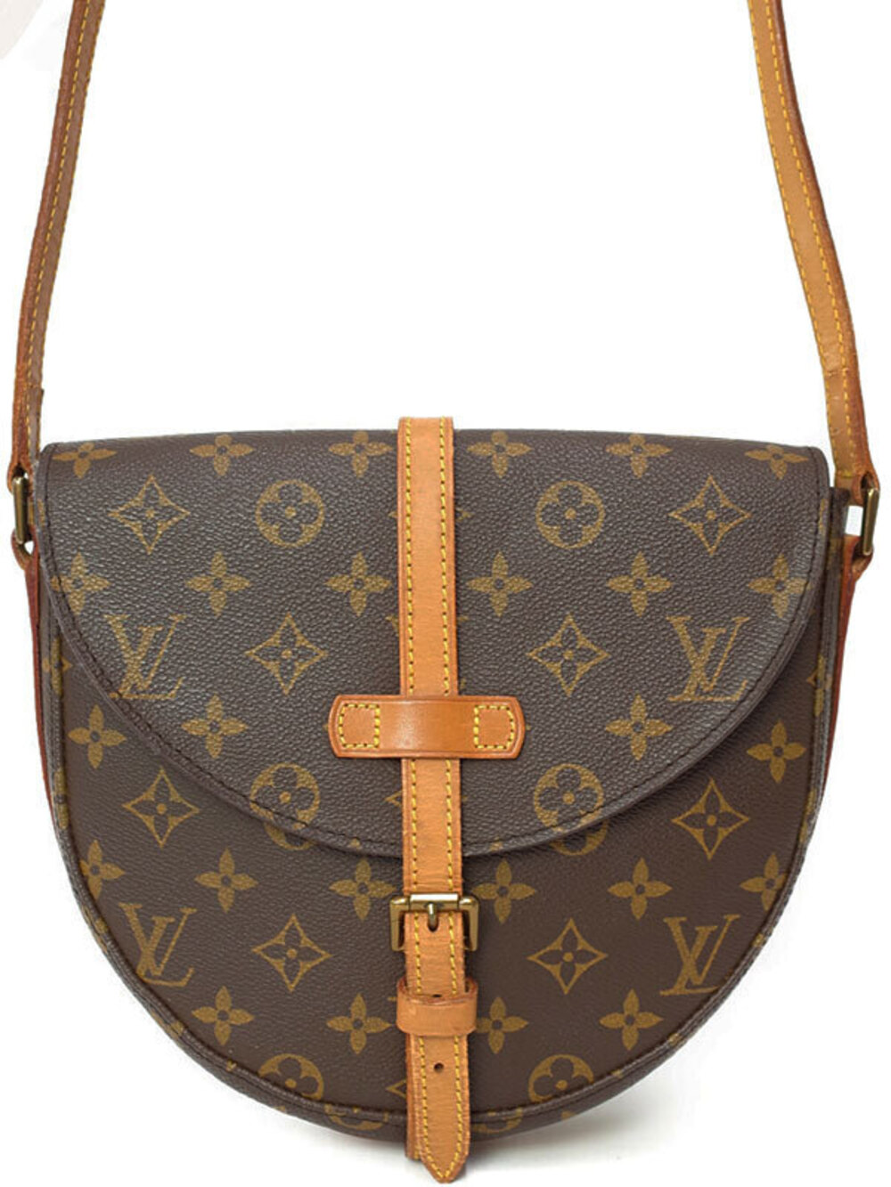 Louis Vuitton Monogram Chantilly Shoulder Bag Canvas Leather Brown